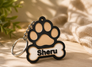 Personalized Dog Tag Keychain