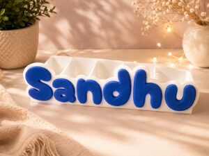 Custom name desk organiser